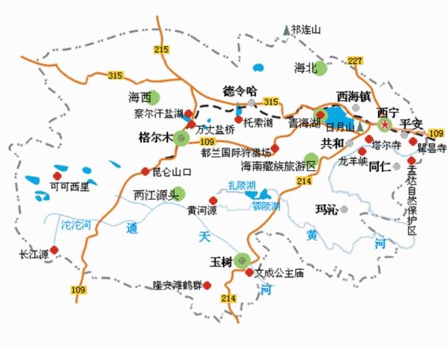 西宁周边旅游景点地图_西宁周边的旅游景点大全